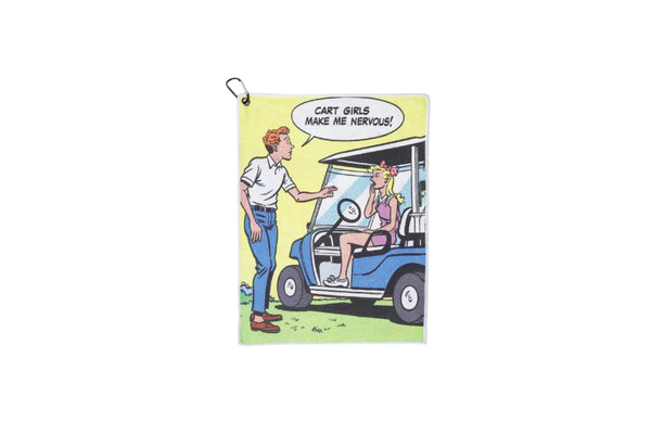 Cart Girls Make Me Nervous Retro Comic Towel