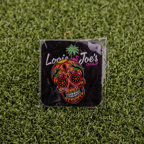 Orange Sugar Skull Ball Marker