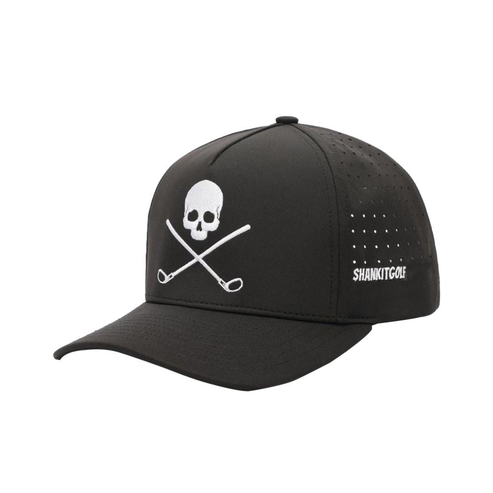 Shankitgolf Skull and Crossbones Black Adjustable Golf Hat