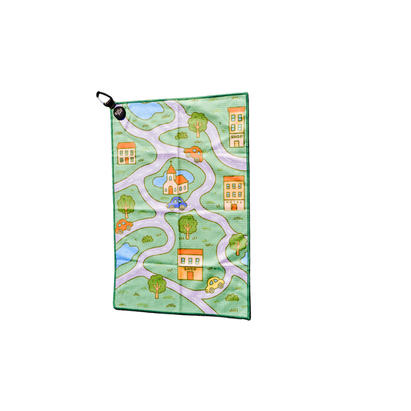 Nostalgic Kids Car Map Golf Towel
