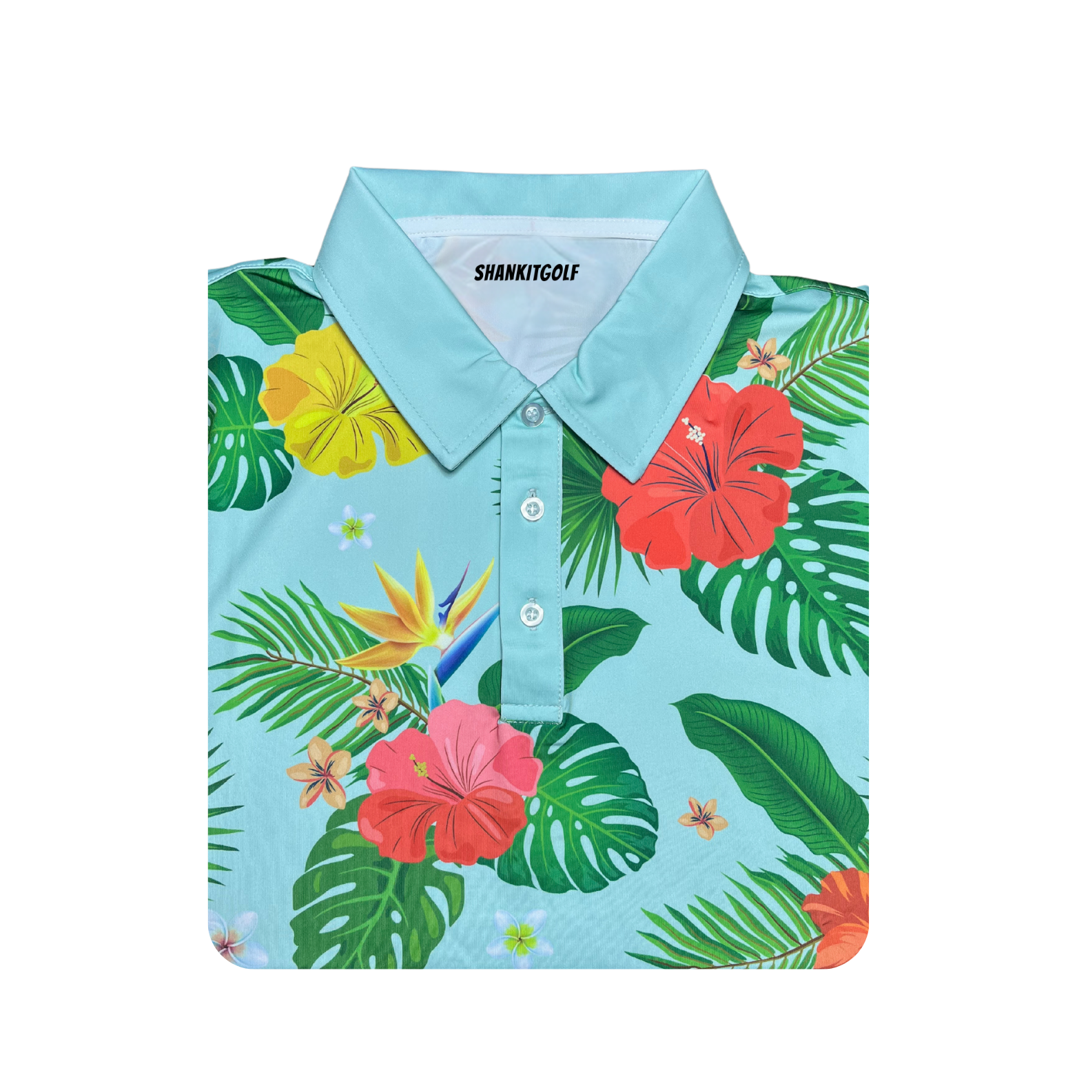 Hawaiian Green Floral Polo