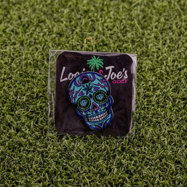 Blue Sugar Skull Ball Marker
