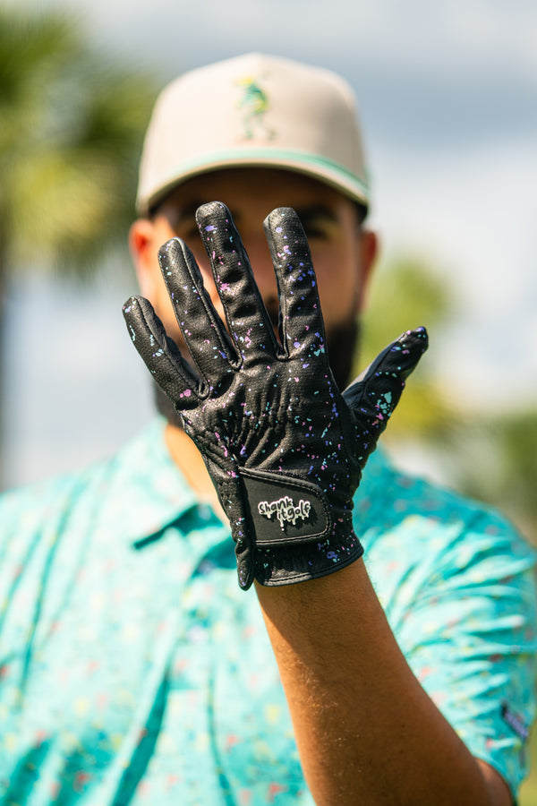 Black Paint Splatter Golf Glove