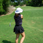 Womens Black Paint Splatter Polo