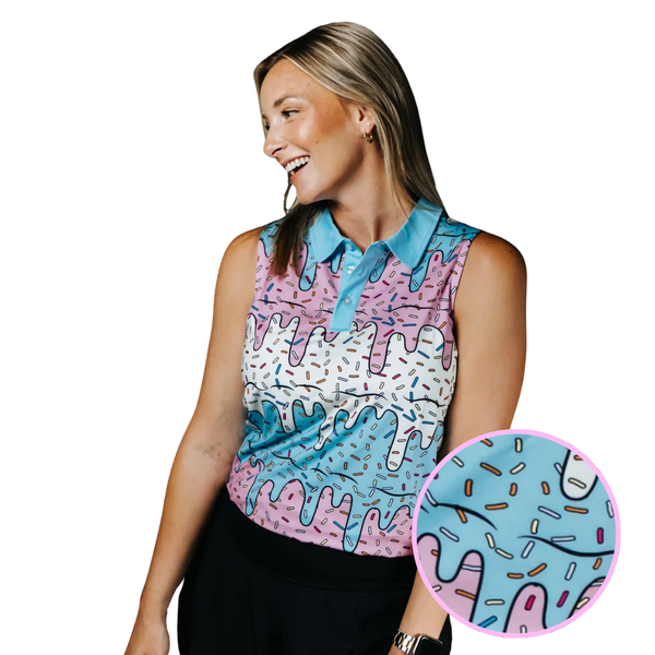 Womens Ice Cream Drip Polo