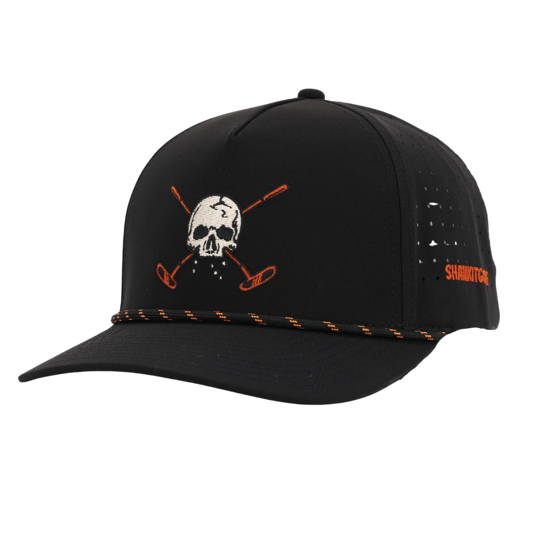 Black Skull and Crossbones 2.0 Golf Hat