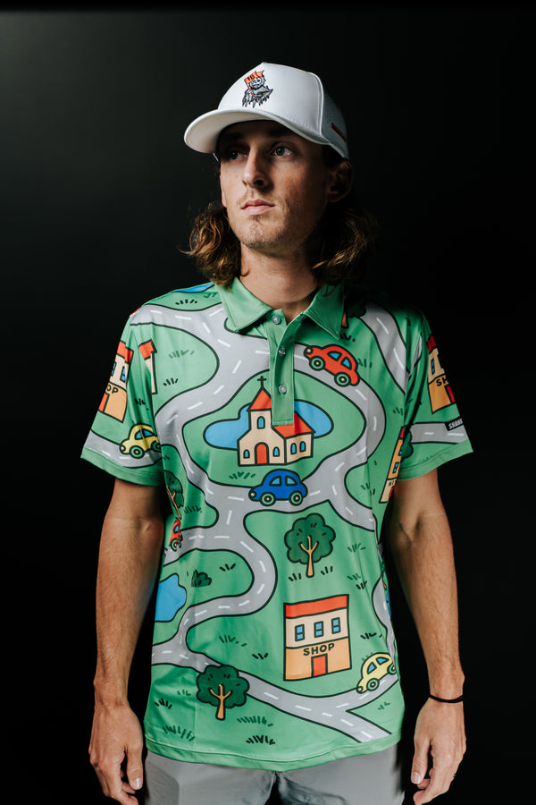 Nostalgic Kids Car Map Mens Polo