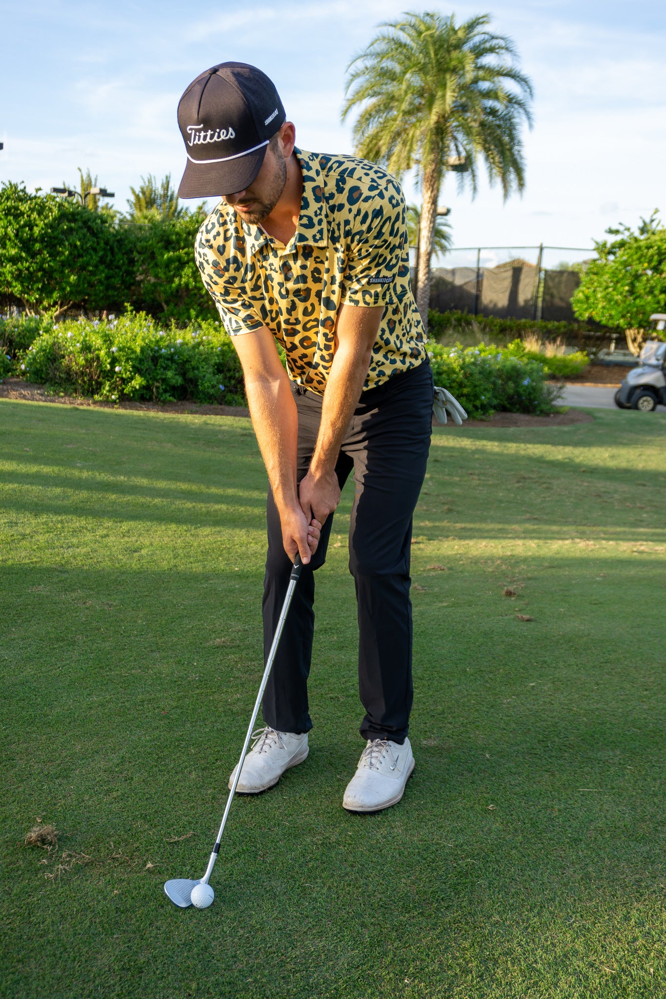 Leopard print 2025 golf shirt