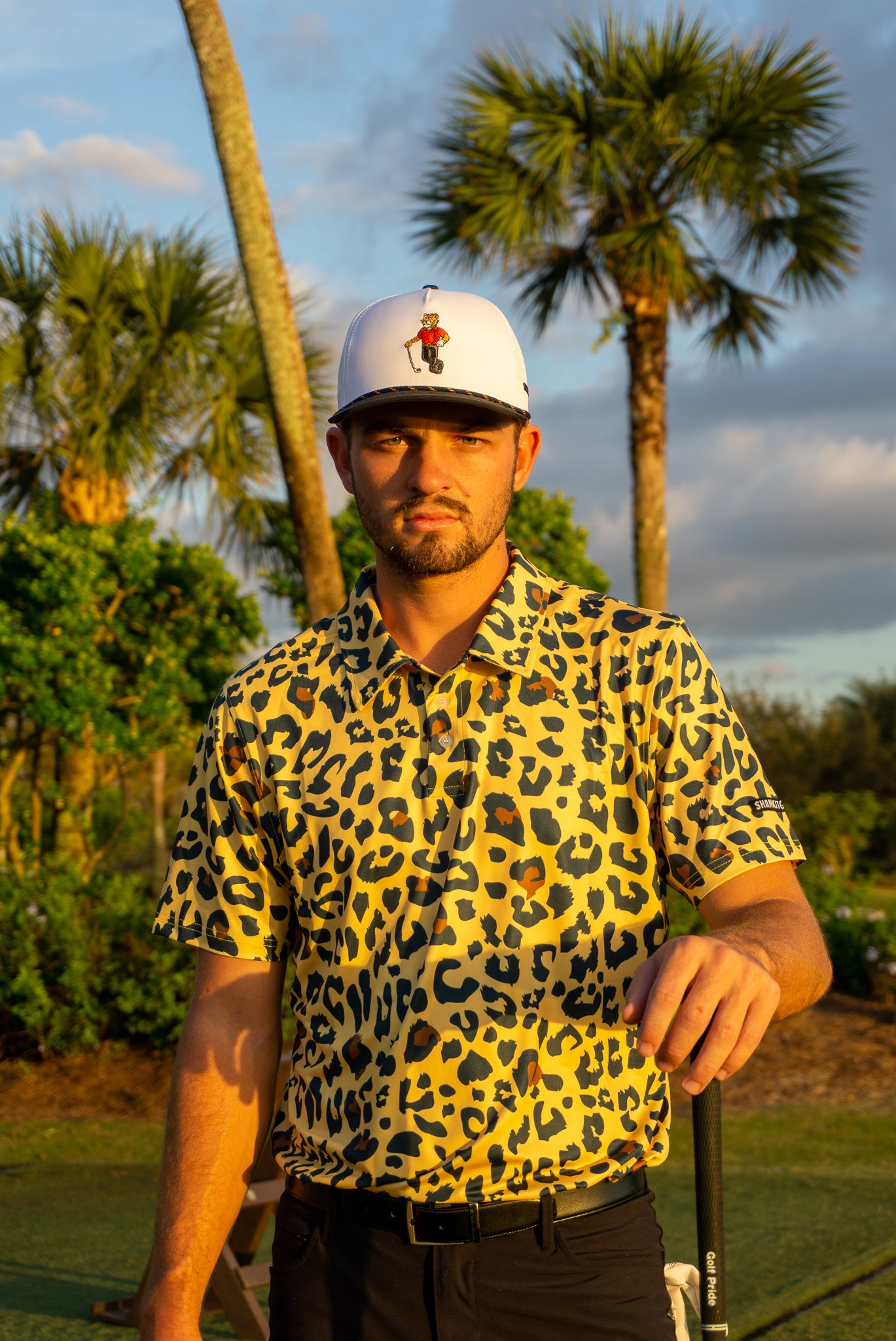 Tiger print shop golf shirt